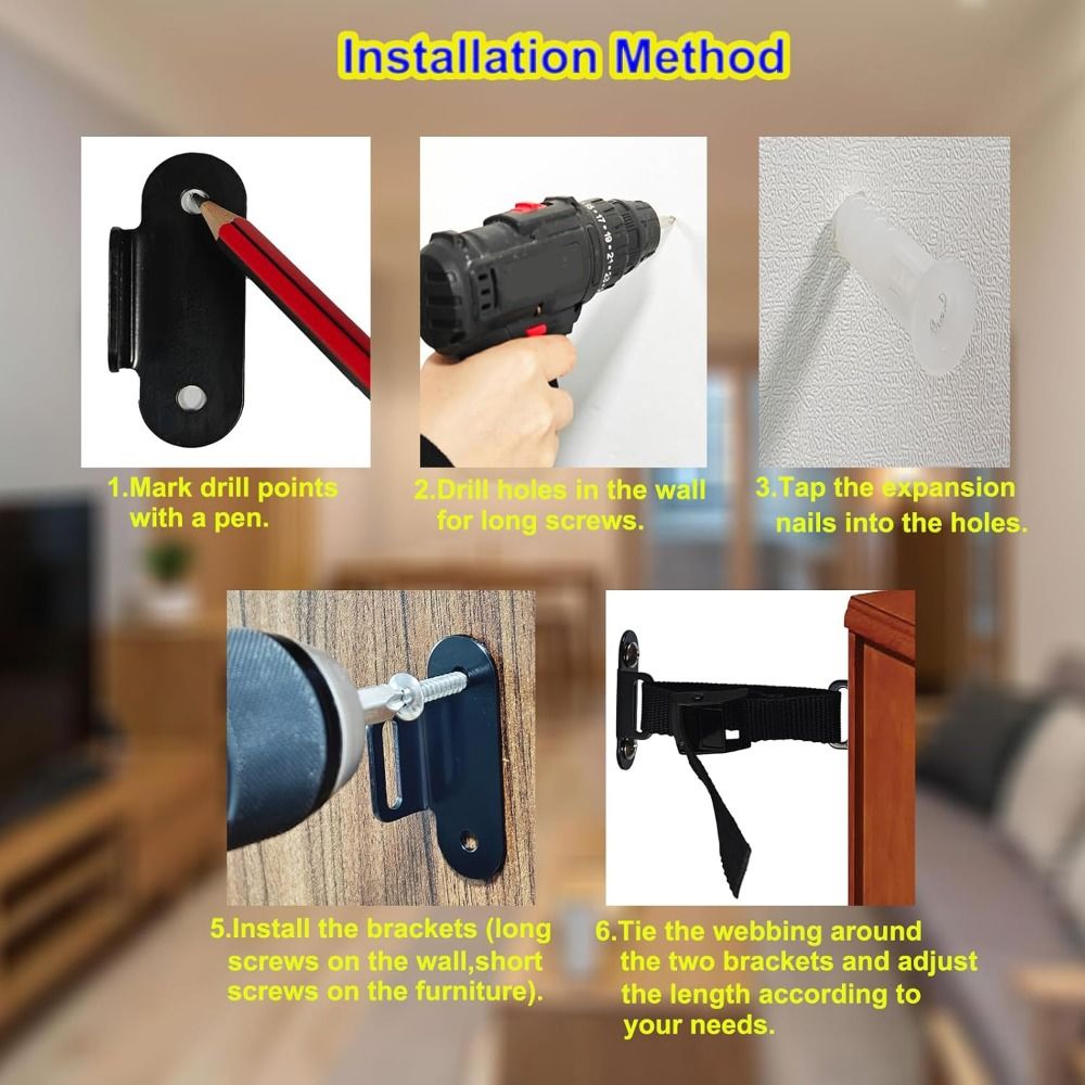 Earthquake Proof Furniture Anc - Earthquake Anchor Strap 评论和价格