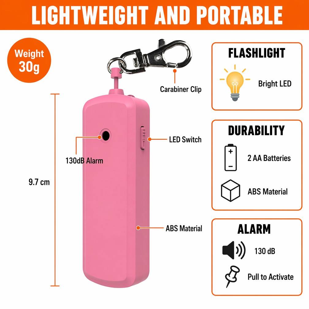Portable 130dB Anti Wolf Alarm - Personal Alarm Keychain 评论和价格