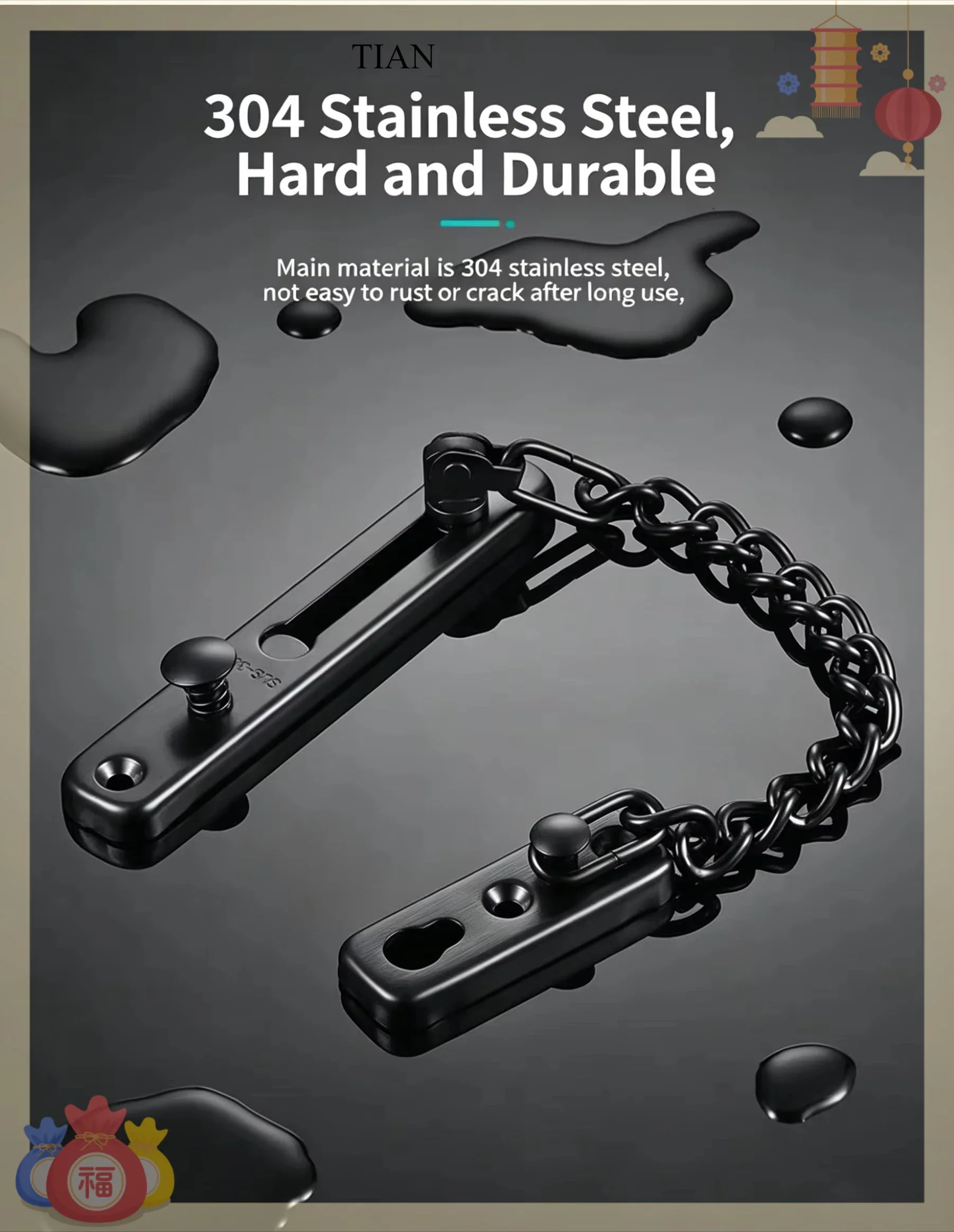 TIAN   Chain Door Guard Lock S - Security Chain Door 评论和价格
