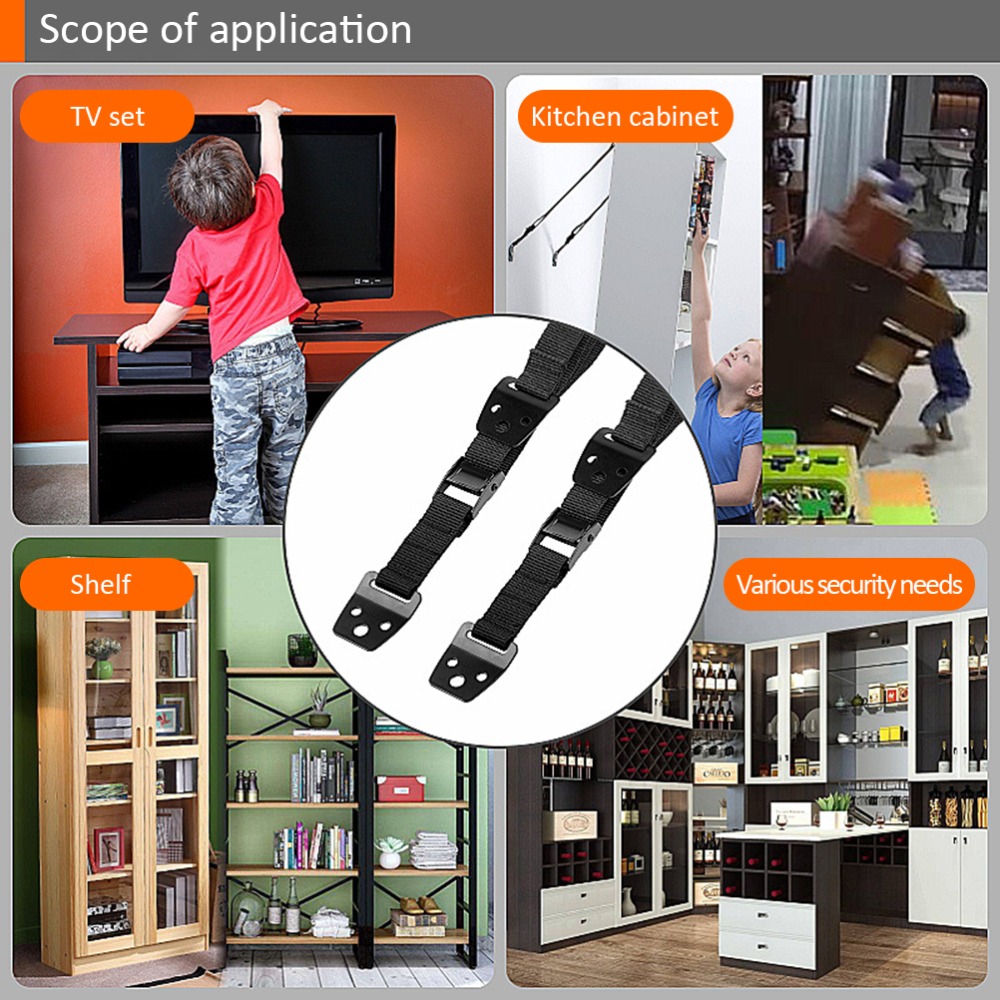 2Pcs Durable Nylon Furniture A - Earthquake Anchor Strap 评论和价格